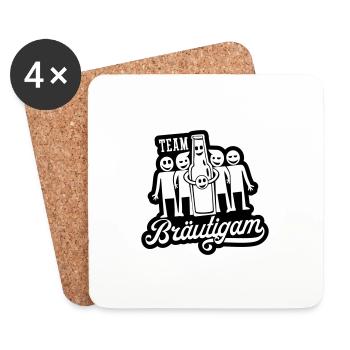 Fête du marié de mariage - Dessous de verre (lot de 4) - blanc - Devant