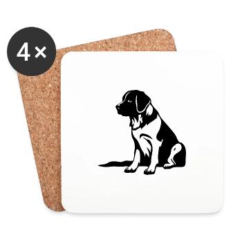 Chien Saint-Bernard - Dessous de verre (lot de 4) - blanc - Devant