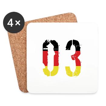 Maillot 3 numéros Allemagne - Dessous de verre (lot de 4) - blanc - Devant