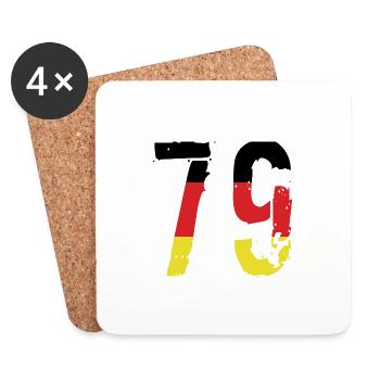 Maillot 79 Numéro Allemagne - Dessous de verre (lot de 4) - blanc - Devant