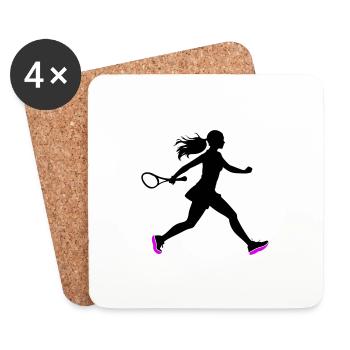 Tennis Spielerin Symbol - Untersetzer (4er-Set) - Weiß - Vorne