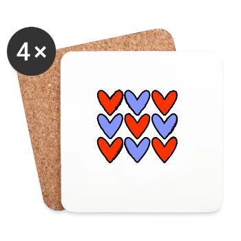 LIEBE. PAAR. GERADE VERHEIRATET. Junggesellinnenabschied. VALENTINSTAG. - Untersetzer (4er-Set) - Weiß - Vorne
