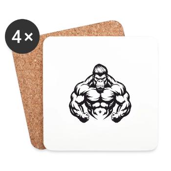 Arène Gorilla Muscles Beast - Dessous de verre (lot de 4) - blanc - Devant