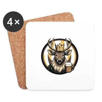 Bande dessinée de bière de cerf - Dessous de verre (lot de 4) - blanc - Devant