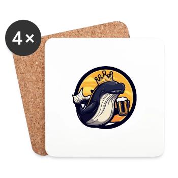 Whale Beer Comic - Coasters (set of 4) - white - Front