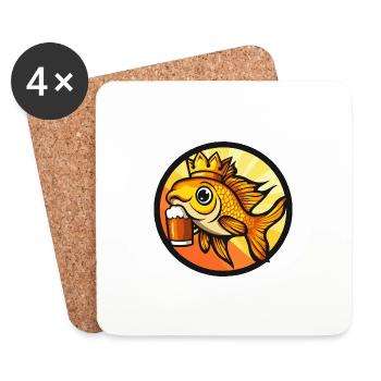 Goldfische Bier Comic - Untersetzer (4er-Set) - Weiß - Vorne
