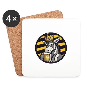 Bande dessinée de bière d’âne - Dessous de verre (lot de 4) - blanc - Devant