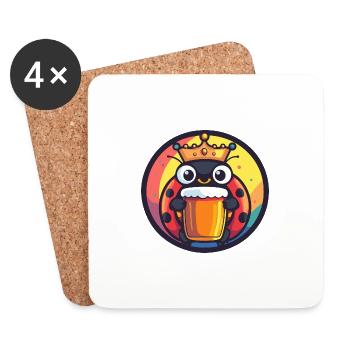 Marienkäfer Bier Comic - Untersetzer (4er-Set) - Weiß - Vorne