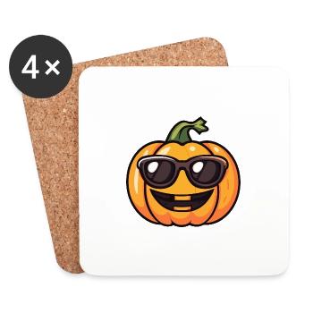 Citrouille Halloween Automne - Dessous de verre (lot de 4) - blanc - Devant
