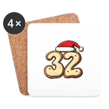 32 Number Christmas - Coasters (set of 4) - white - Front