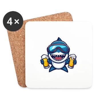 Hai Ski Bier - Untersetzer (4er-Set) - Weiß - Vorne