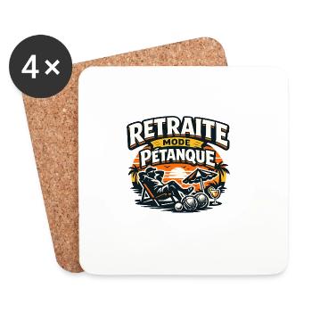Retraite Mode Pétanque Cadeau Humour - Dessous de verre (lot de 4) - blanc - Devant