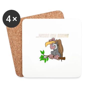 Weiss der Geier - Untersetzer (4er-Set) - Weiß - Vorne