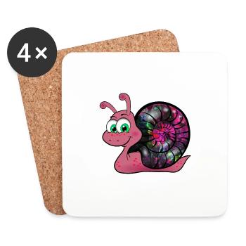sweet Opal Snail - süsse Opal Schnecke - Coasters (set of 4) - white - Front