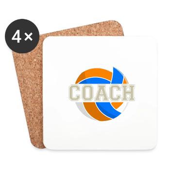 volleyball gift volleyball coach coach - Coasters (set of 4) - white - Front
