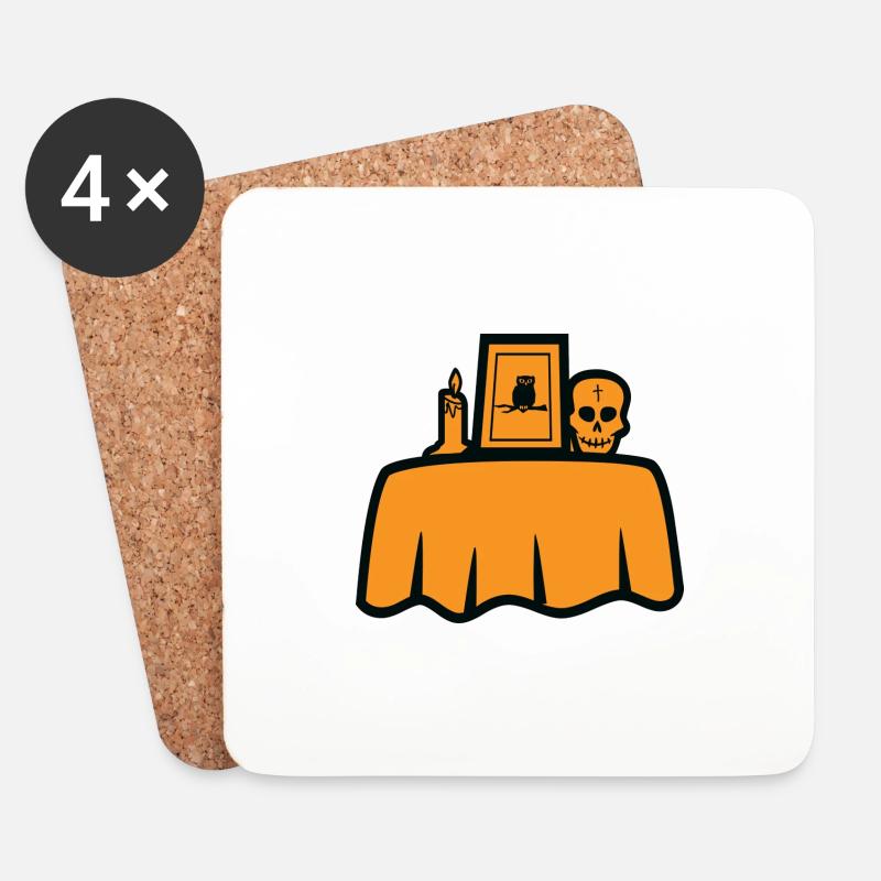 Halloween Table - Untersetzer (4er-Set) - Weiß
