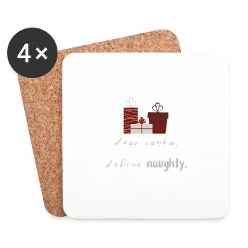 dear santa, define naughty. - Untersetzer (4er-Set) - Weiß - Vorne