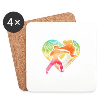 Karaté - Dessous de verre (lot de 4) - blanc - Devant