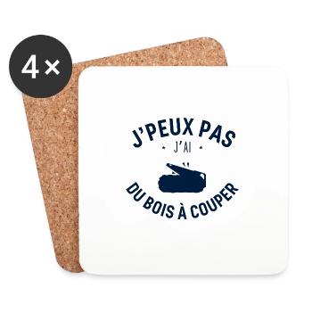 J peux pas j ai du bois à couper - Dessous de verre (lot de 4) - blanc - Devant