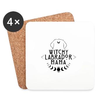 Witchy Labrador Mama Hunde Hexe Hexen - Untersetzer (4er-Set) - Weiß - Vorne