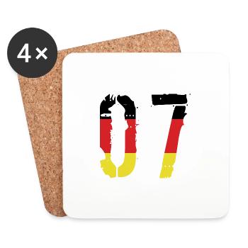 7 Zahl Deutschland Trikot - Untersetzer (4er-Set) - Weiß - Vorne