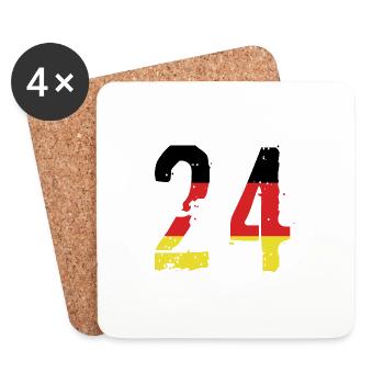 24 Number Germany Jersey - Coasters (set of 4) - white - Front