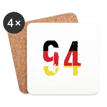 Maillot 94 Numéro Allemagne - Dessous de verre (lot de 4) - blanc - Devant