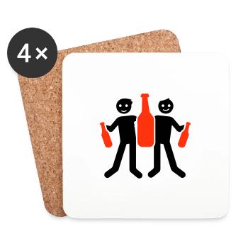 Équipe de célibataire Drôle Jga Stick Figurine - Dessous de verre (lot de 4) - blanc - Devant