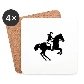 Reiten Pferd Frau Symbol - Untersetzer (4er-Set) - Weiß - Vorne