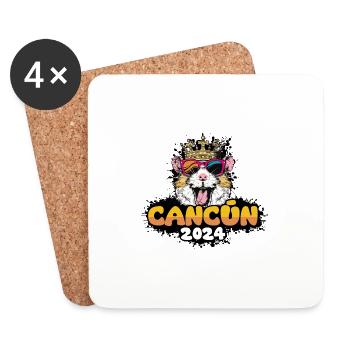 Cancun 2024 Hamster - Coasters (set of 4) - white - Front