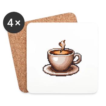 Coffee Pixel Gamer - Coasters (set of 4) - white - Front