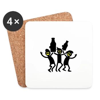 Marié enterrement de vie de garçon - Dessous de verre (lot de 4) - blanc - Devant