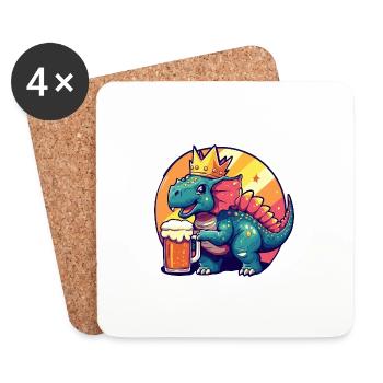 Dinosaurier triceratops Bier Comic - Untersetzer (4er-Set) - Weiß - Vorne