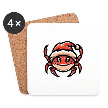 Crab Crab Christmas - Coasters (set of 4) - white - Front