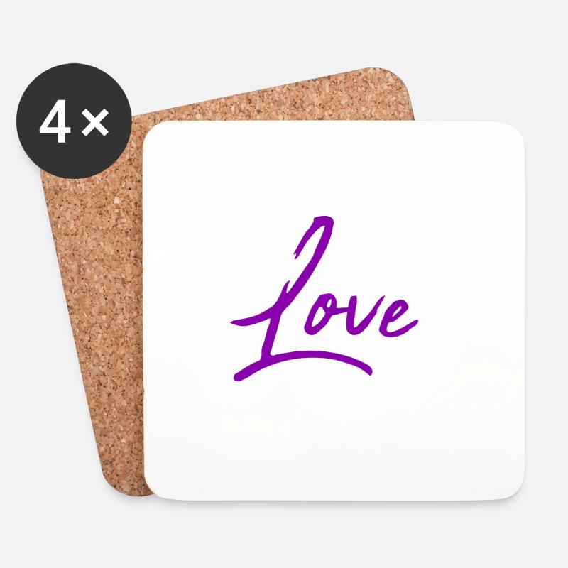 LIEBE. PAAR. GERADE VERHEIRATET. Junggesellinnenabschied. VALENTINSTAG. - Untersetzer (4er-Set) - Weiß