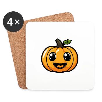 Kürbis Halloween Herbst Cartoon - Untersetzer (4er-Set) - Weiß - Vorne