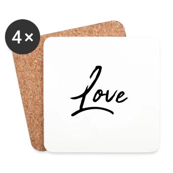 LIEBE. VALENTINSTAG. HERZ. ICH LIEBE DICH. ICH LIEBE DICH - Untersetzer (4er-Set) - Weiß - Vorne