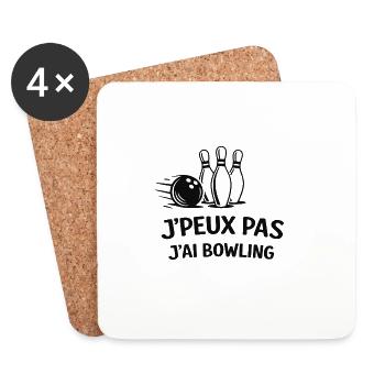 I Can't I Bowling – Humor Leisure and Outing - Coasters (set of 4) - white - Front