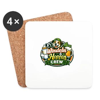Diapers & Hops Crew - Coasters (set of 4) - white - Front
