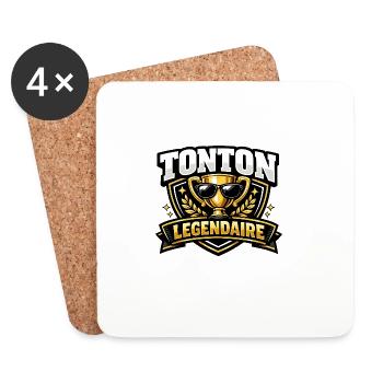 Onkel Legendäres Humorgeschenk - Untersetzer (4er-Set) - Weiß - Vorne