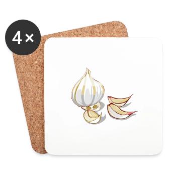 Knoblauch - Untersetzer (4er-Set) - Weiß - Vorne