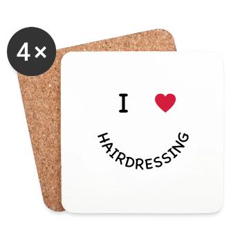 hair stylist - Coasters (set of 4) - white - Front