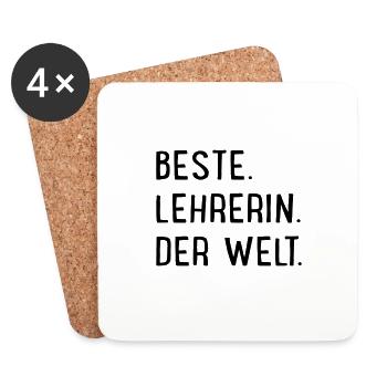 Meilleur professeur au monde - Dessous de verre (lot de 4) - blanc - Devant