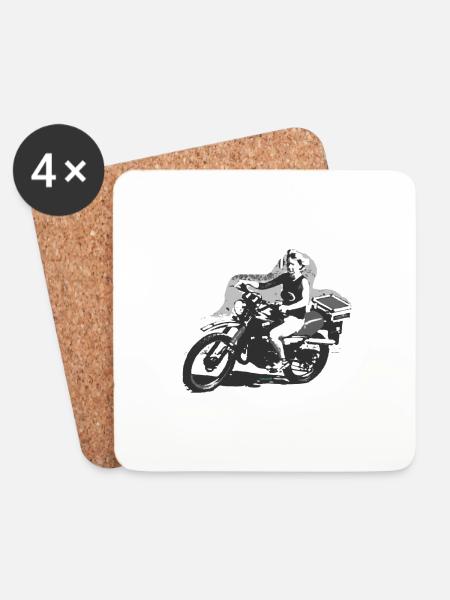 TOMZOFF Bikerin - Untersetzer (4er-Set) - Weiß