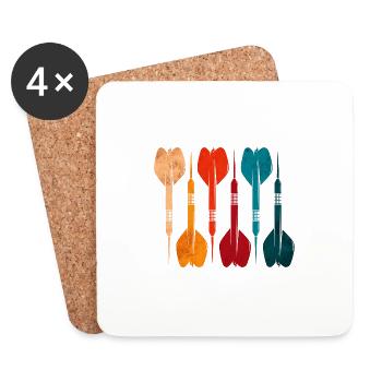Retro Darts Darts Player - Coasters (set of 4) - white - Front