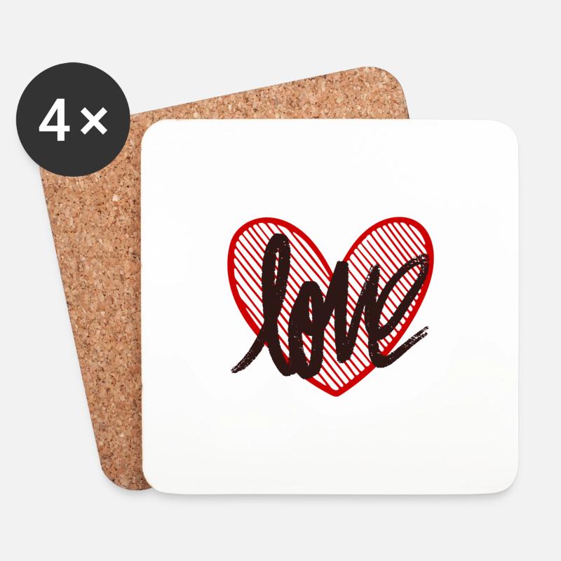 Love - Untersetzer (4er-Set) - Weiß