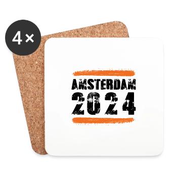 L’équipe d’Amsterdam 2024 - Dessous de verre (lot de 4) - blanc - Devant