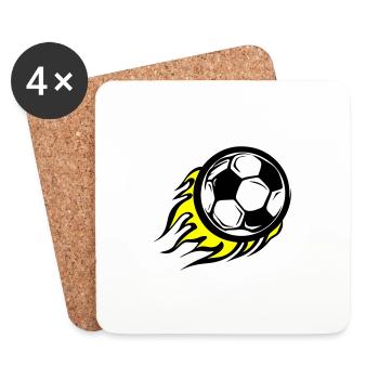 Soccer Symbol Fire - Coasters (set of 4) - white - Front