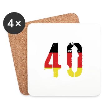 Maillot 40 Numéro Allemagne - Dessous de verre (lot de 4) - blanc - Devant