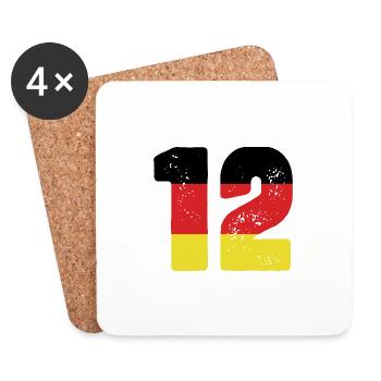 12 Number Jersey Germany - Coasters (set of 4) - white - Front